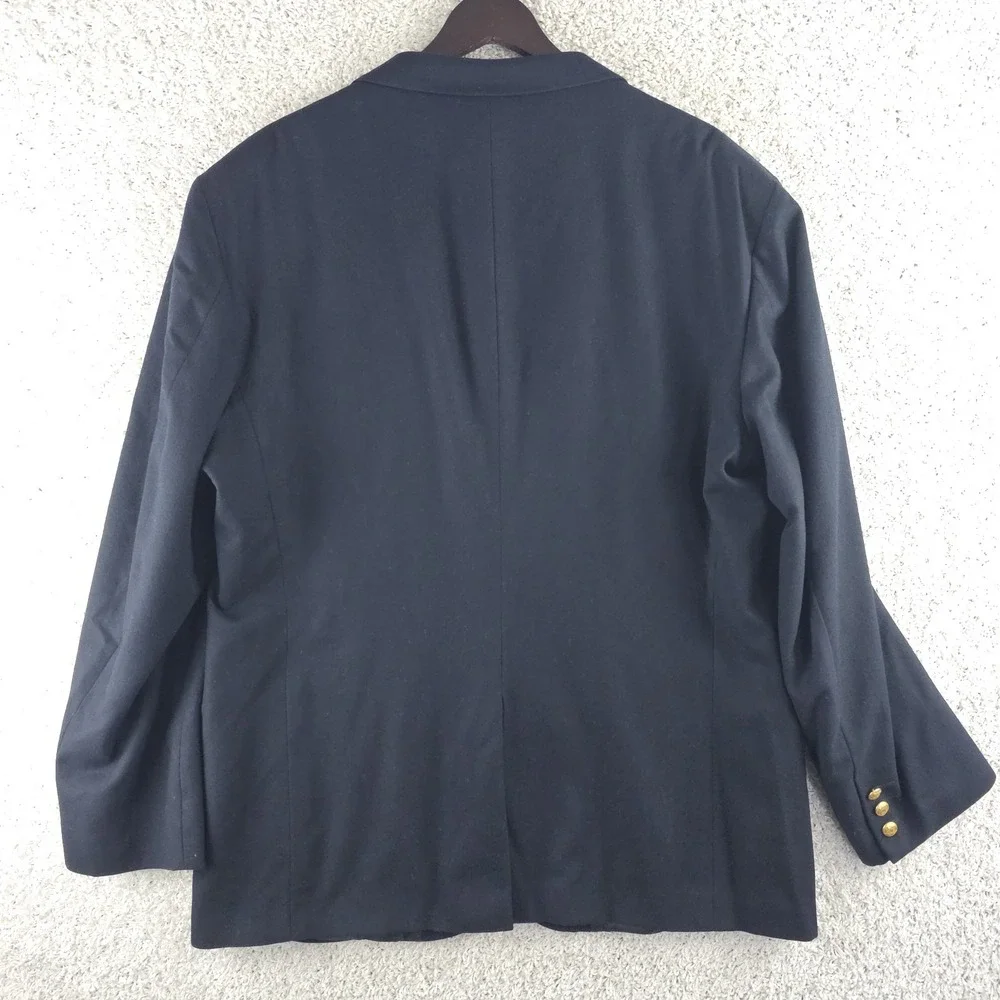 Vintage Banana Republic Blazer Mens 46R Navy GOLD 2 Button 100% Wool Made USA